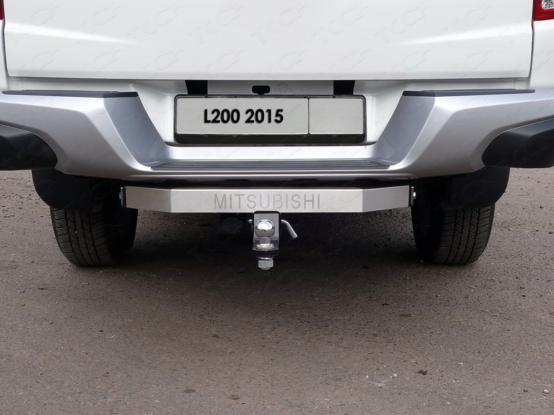 Тюнинг для MITSUBISHI L200 2015-2018 \ Фаркоп (надпись Mitsubishi, шар E) для автомобиля с задним бампером - Фаркопы - MITSUBISHI - Mitsubishi L200