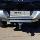 Тюнинг для MITSUBISHI L200 2019- \ Фаркоп (надпись Mitsubishi, усиленный, шар E нерж.) для автомобиля с задним бампером - Фаркопы - MITSUBISHI - Mitsubishi L200