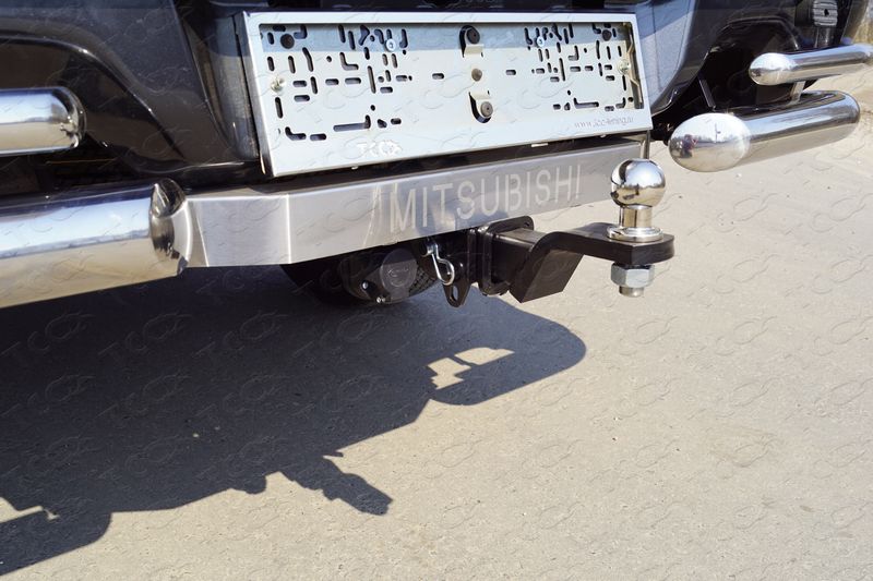 Тюнинг для MITSUBISHI L200 2015-2018 \ Фаркоп (надпись Mitsubishi, усиленный, шар E) для автомобиля без заднего бампера - Фаркопы - MITSUBISHI - Mitsubishi L200