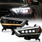 4Runner 2014- Оптика диодная, LED ДХО с динамическими поворотниками, черная, комплект - Доп. свет - TOYOTA - Toyota 4Runner