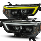 4Runner 14-20 Оптика линзованная, LED ДХО с поворотником, черная, комплект - Доп. свет - TOYOTA - Toyota 4Runner