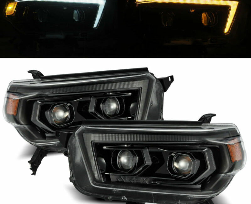 4Runner 10-13 Оптика линзованная V2, LED ДХО с поворотником, черная, комплект - Доп. свет - TOYOTA - Toyota 4Runner