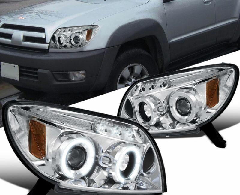 4Runner 03-05 Оптика линзованная, LED ДХО с ангельскими глазками, хром, комплект - Доп. свет - TOYOTA - Toyota 4Runner