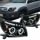 4Runner 03-05 Оптика линзованная, LED ДХО с ангельскими глазками, черная, комплект - Доп. свет - TOYOTA - Toyota 4Runner