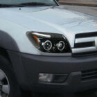 4Runner 03-05 Оптика линзованная, LED ДХО с ангельскими глазками, черная, комплект - Доп. свет - TOYOTA - Toyota 4Runner