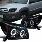 4Runner 03-05 Оптика линзованная, LED ДХО с ангельскими глазками, дымчатая, комплект - Доп. свет - TOYOTA - Toyota 4Runner
