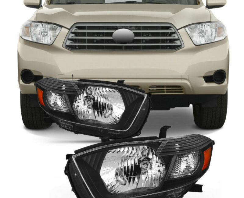 Highlander 08-10 Оптика под галоген, черная, комплект - Доп. свет - TOYOTA - Toyota Highlander