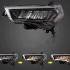 4Runner 14-20 Оптика диодная, LED ДХО с последовательным поворотником, черная, комплект - Доп. свет - TOYOTA - Toyota 4Runner