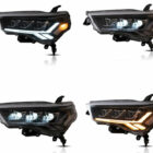 4Runner 14-20 Оптика диодная V2, LED ДХО с последовательным поворотником, черная, комплект - Доп. свет - TOYOTA - Toyota 4Runner