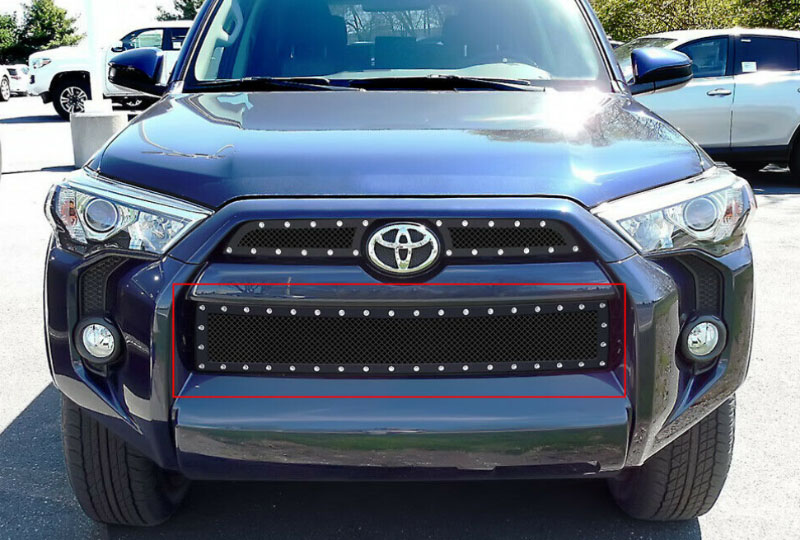 4Runner 14-19 Решетка переднего бампера V2, черная нержавейка, сетка 1,8 мм - Экстерьер - TOYOTA - Toyota 4Runner