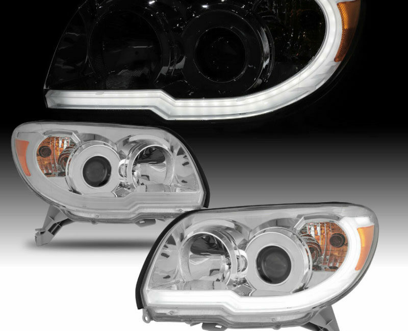 4Runner 06-09 Оптика линзованная с LED ДХО, хром, комплект - Доп. свет - TOYOTA - Toyota 4Runner