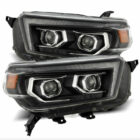4Runner 10-13 Оптика линзованная V2, LED ДХО с поворотником, черная с хромом, комплект - Доп. свет - TOYOTA - Toyota 4Runner