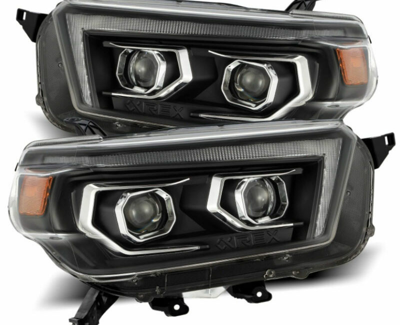 4Runner 10-13 Оптика линзованная V2, LED ДХО с поворотником, черная с хромом, комплект - Доп. свет - TOYOTA - Toyota 4Runner