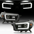 4Runner 10-13 Оптика линзованная, с LED ДХО, черная, комплект - Доп. свет - TOYOTA - Toyota 4Runner