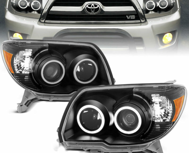 4Runner 06-09 Оптика линзованная, с ангельскими глазками, черная, комплект - Доп. свет - TOYOTA - Toyota 4Runner