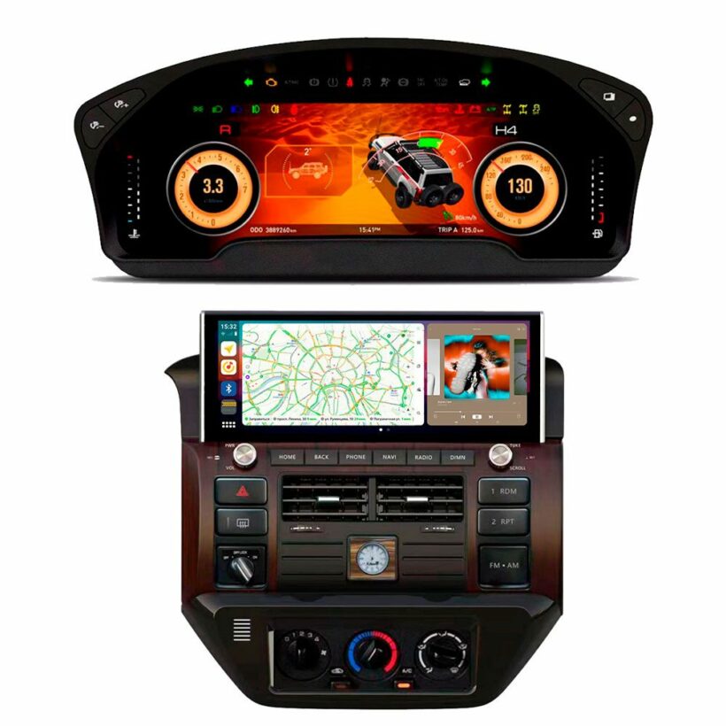 Приборная панель и Магнитола для Nissan Patrol Y61 (2004-2024) MegaZvuk TS10-12501+LCD Экран 12,3″ + 12,3″ - Интерьер - NISSAN - Nissan Patrol