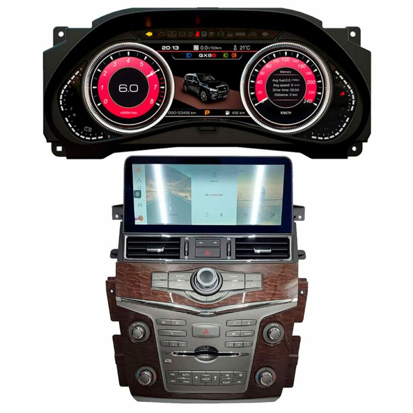 Приборная панель и Магнитола для Nissan Patrol Y62 (2010-2019) / Infiniti QX56 (2010-2013) / Infiniti QX80 (2013-2020) MegaZvuk FYTPRO-12550H+LCD Экран 12,3″ (комп. с оригинальным монитором) - Интерьер - NISSAN - Nissan Patrol